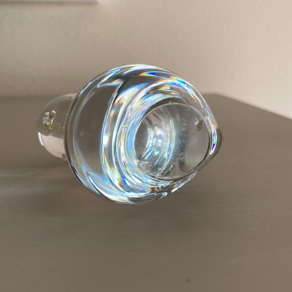 Large Vintage Glass Paperweight Baby Chick Bird Figurine Clear Tall 3.5 inches - Picture 9 of 12